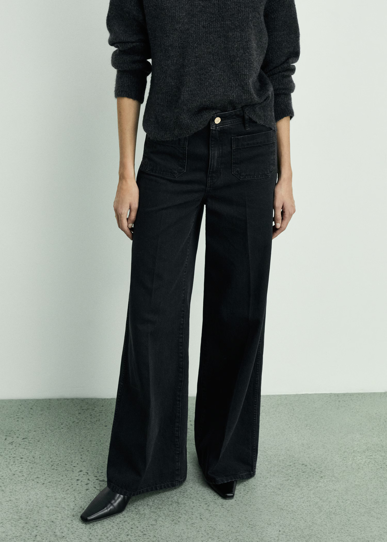 Wideleg jeans with pockets - Women | MANGO United Kingdom | MANGO (UK)