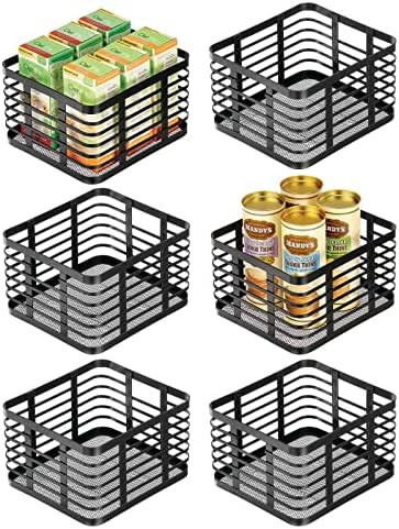 mDesign Modern Decor Metal Wire Food Organizer Storage Bin Basket for Kitchen Cabinets, Pantry, B... | Amazon (US)
