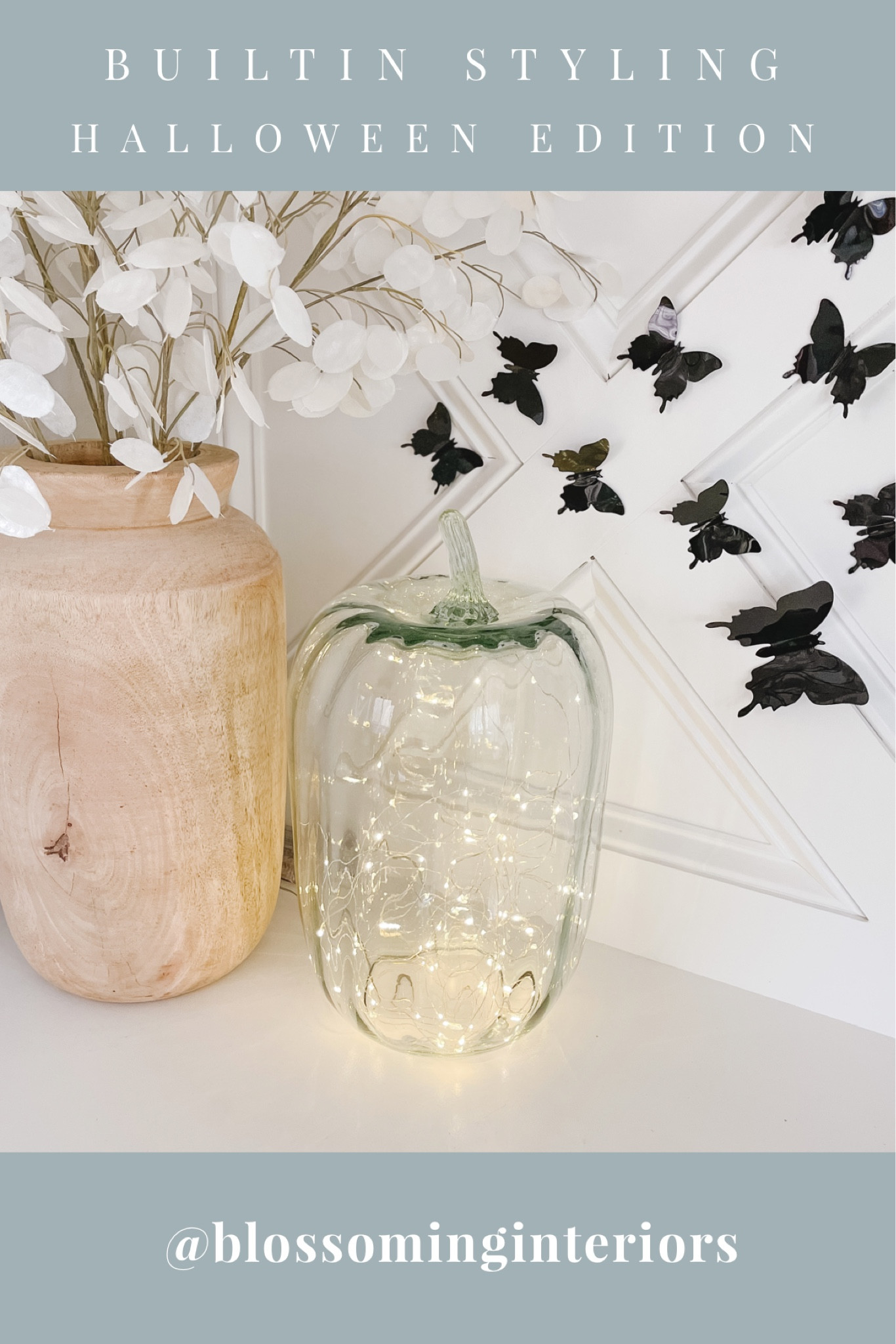 Decorated our livingroom builtin with some butterflies this year. And still trying to figure out what that thing is in the second frame on the upper cabinet 🤔 

#LTKhome #LTKSeasonal #LTKHalloween