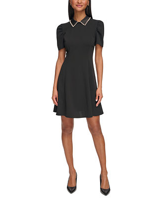 Women's Embellished-Collar Mini Dress | Macy's