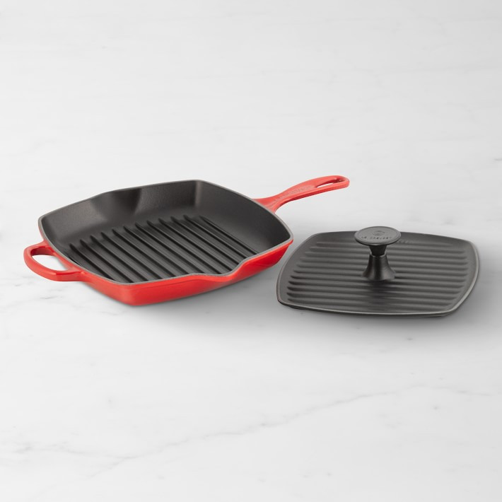 Le Creuset Signature Enameled Cast Iron Square Grill Pan & Press Set | Williams-Sonoma