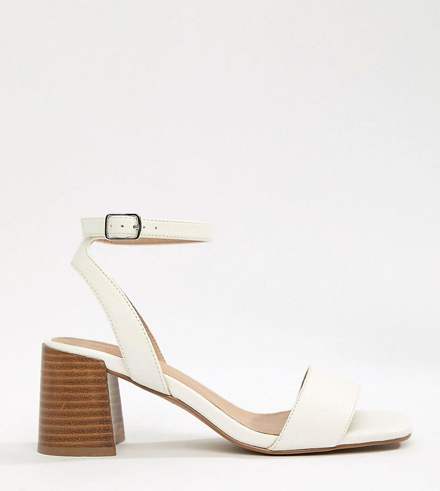 ASOS DESIGN Wide Fit Tyrell Block Heeled Sandals-White | ASOS (Global)
