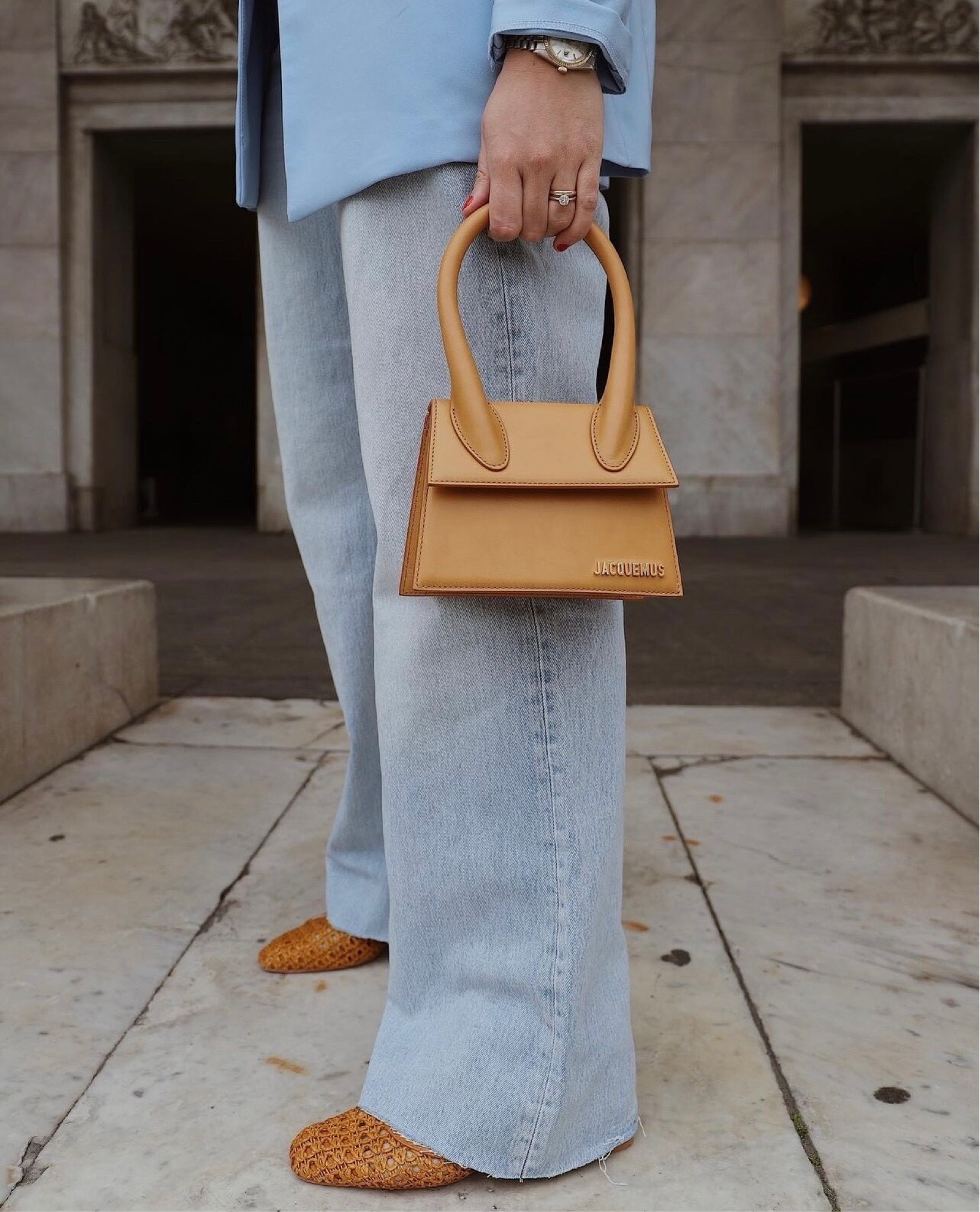 Jacquemus | Le Bambino Leather Top Handle Bag | Brown Tu