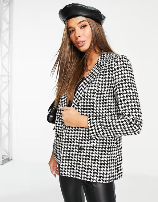 Miss Selfridge mono dogtooth blazer | ASOS (Global)
