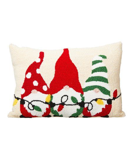 Glitzhome Off-White & Red Christmas Gnome Pillow | Zulily