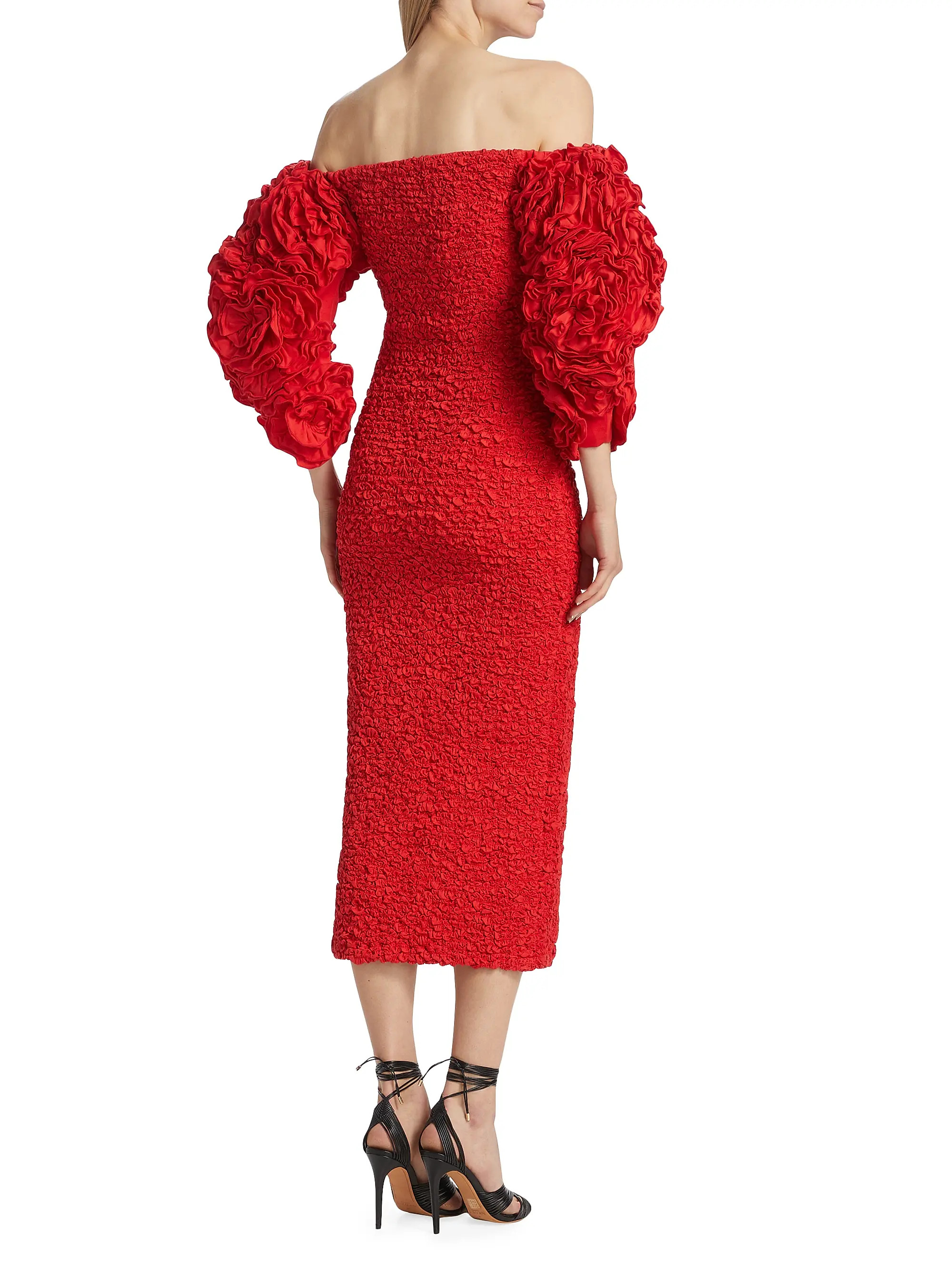 Luna Off-The-Shoulder Sheath Midi-Dress | Saks Fifth Avenue