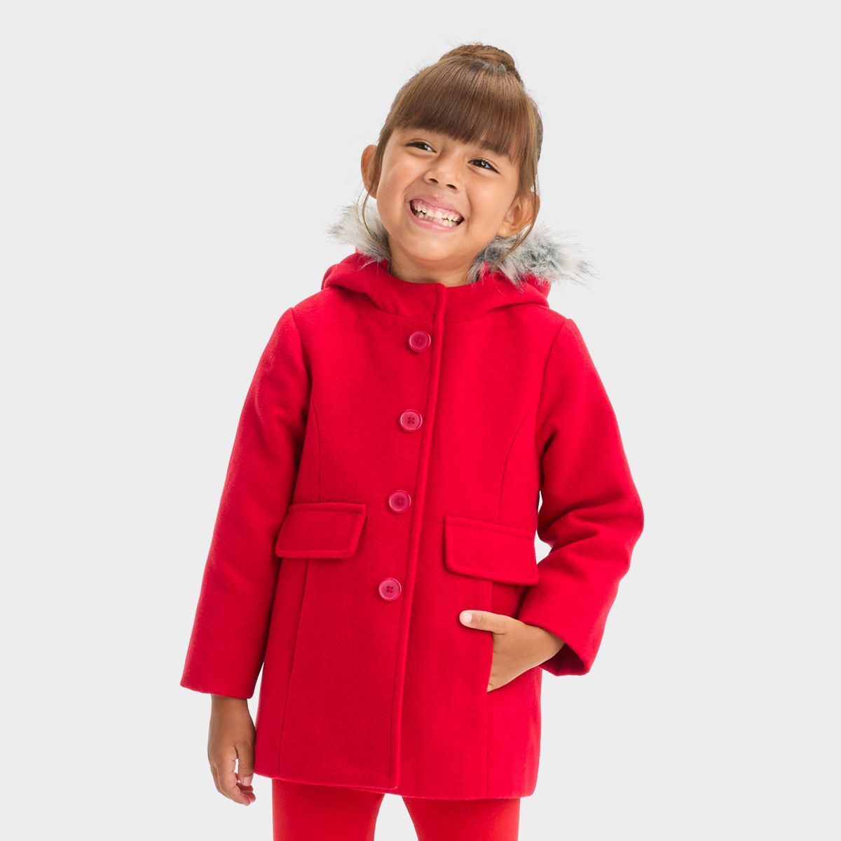 Toddler Girls' Hooded Wool Coat - Cat & Jack™ | Target