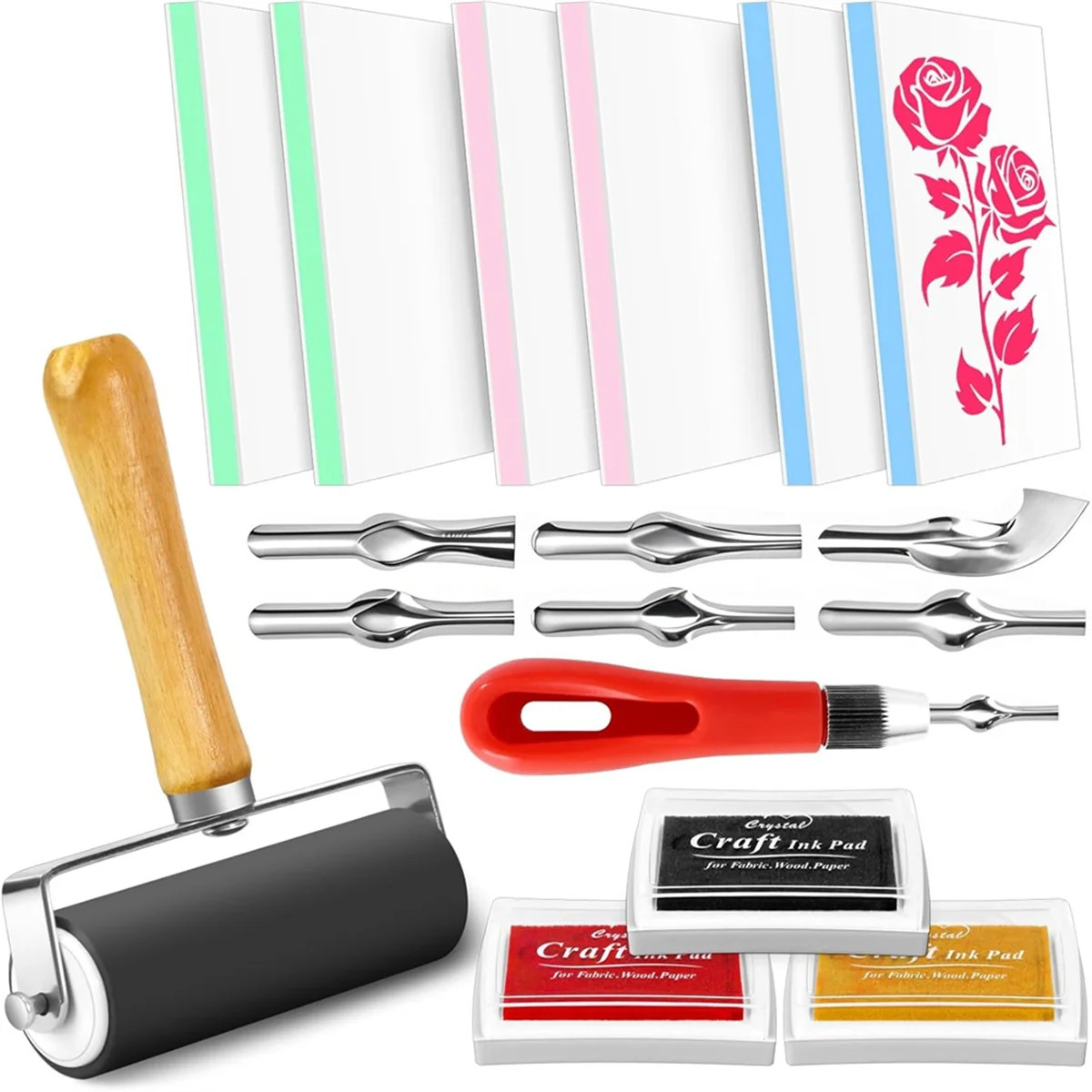 6pcs 4inch X 2.4inch Rubber Carving Blocks, Linoleum Block Stamp Making Kit for DIY Stamp Making ... | Walmart (CA)