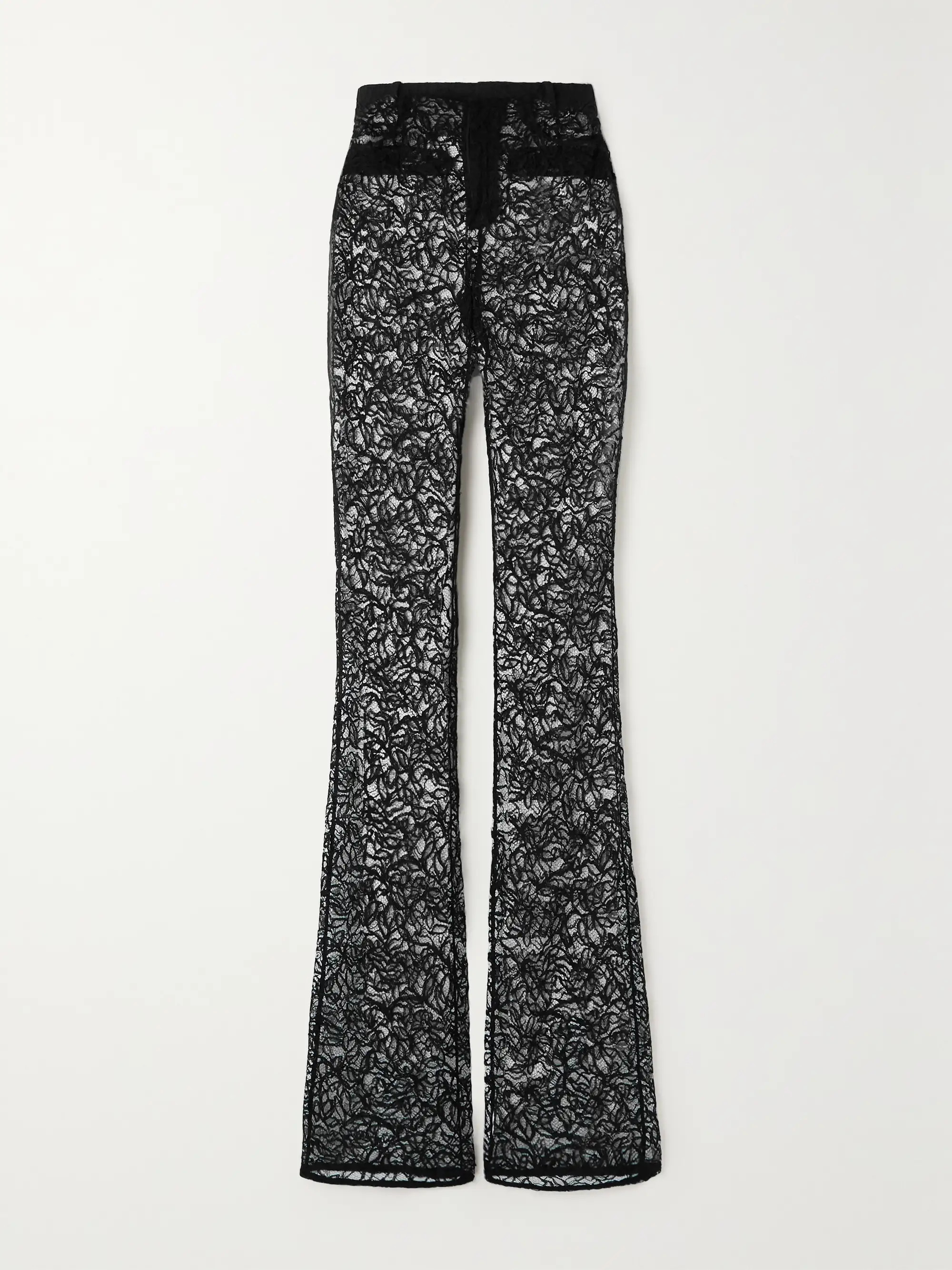 Black Corded lace flared pants | SAINT LAURENT | NET-A-PORTER | NET-A-PORTER (UK & EU)
