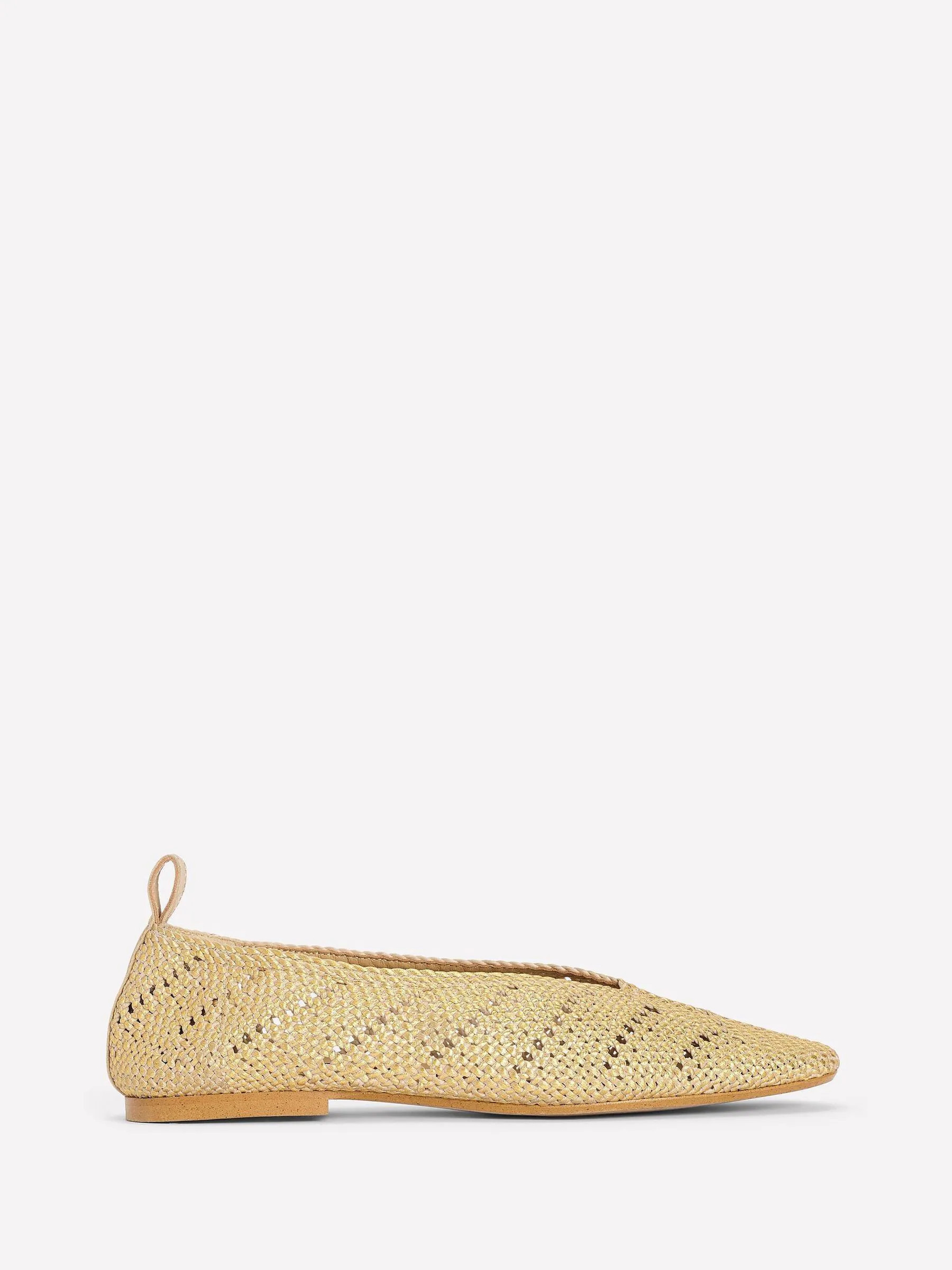 Boden Boden Gold Knitted Ballet Flats | Next US