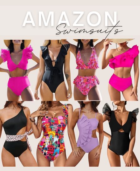 Amazon swimsuits! 

Pink swimsuit
Black swimsuit
High rise swimsuit
One piece swimsuit
Farm rio lookalike 
Vacation outfit
Pool outfit
Beach outfitt

#LTKstyletip #LTKfindsunder50 #LTKSeasonal