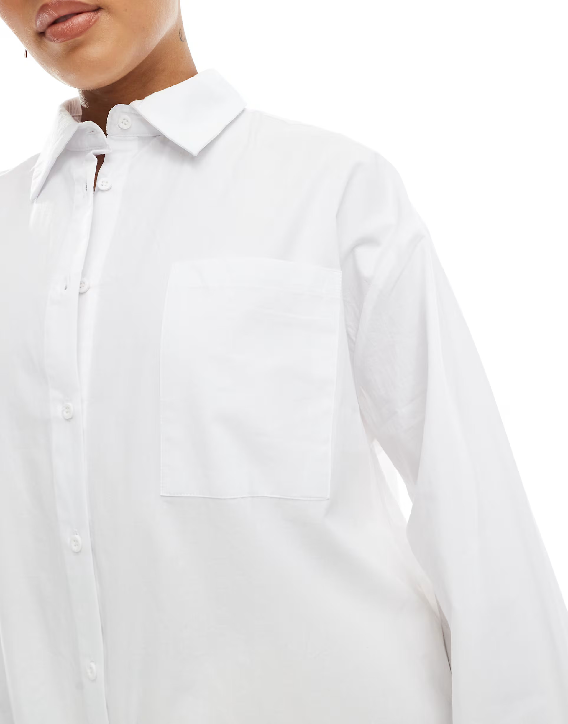 ASOS DESIGN poplin extreme cuff oversized shirt in white | ASOS | ASOS (Global)