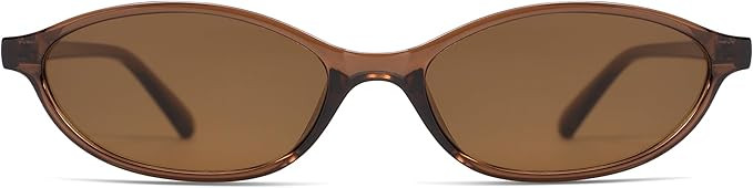 Retro Oval Cat Eye Sunglasses for Women Y2k Trendy Narrow Sunnies Designer Sun Glasses AR82253 | Amazon (US)