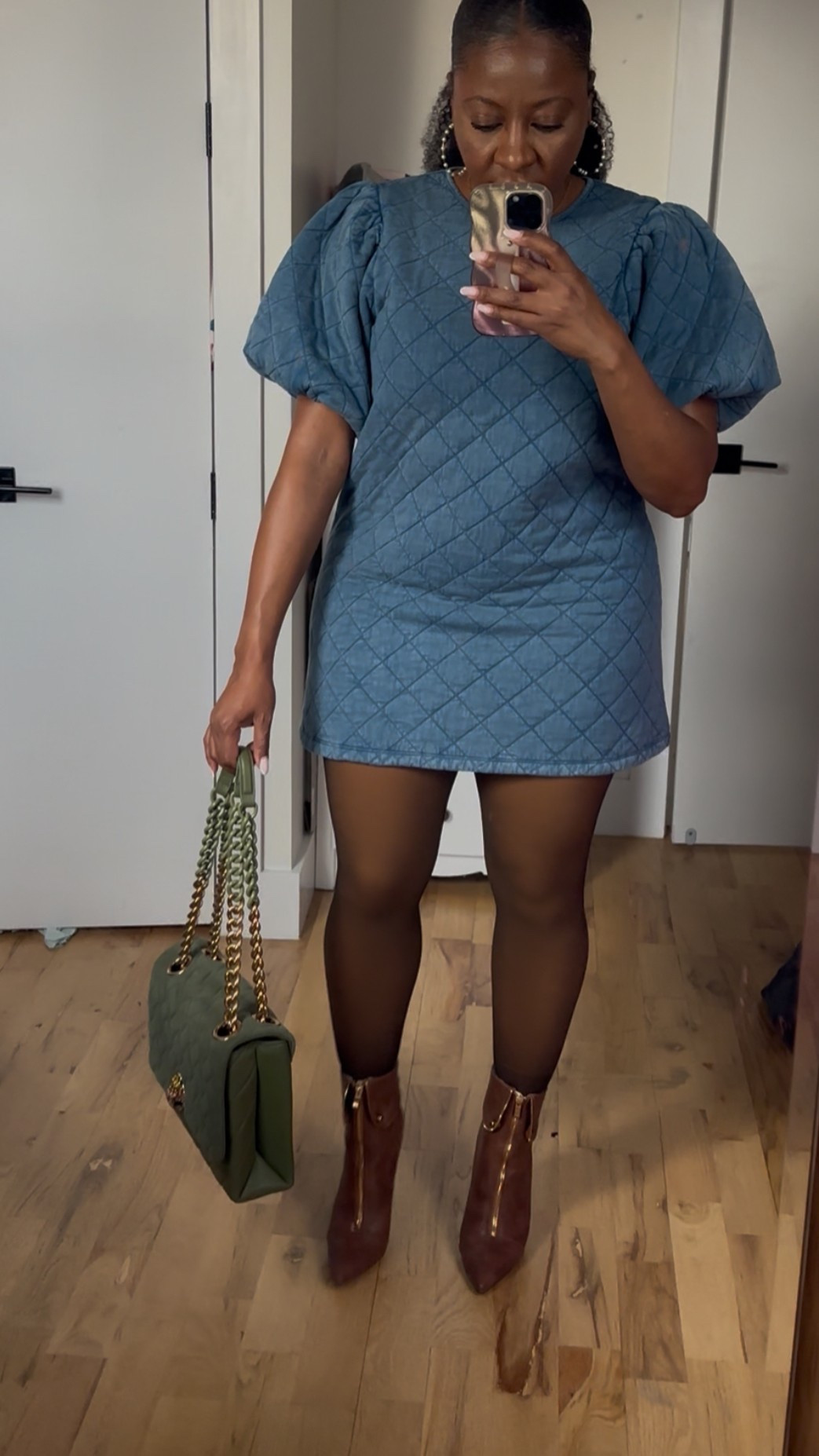 Denim puff sleeve Mini dress 

#LTKFindsUnder50 #LTKItBag