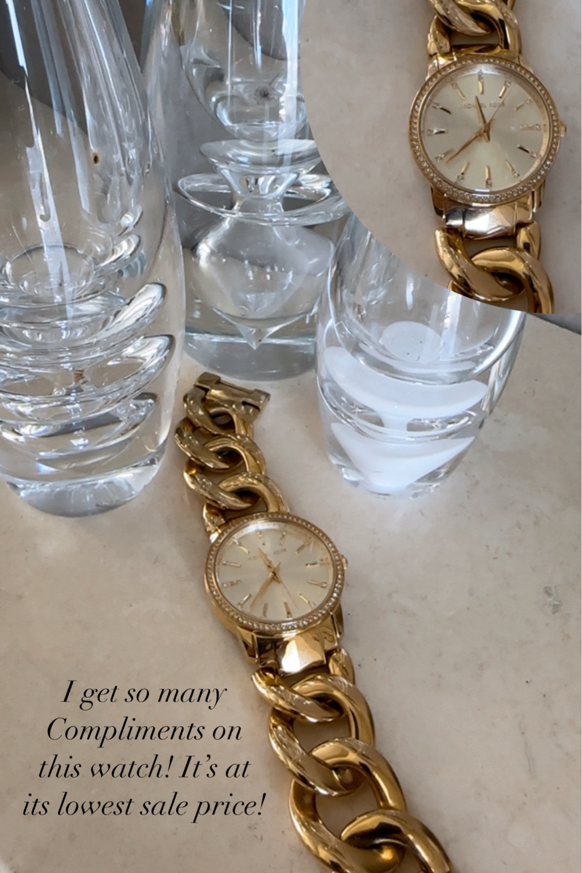 This MK watch is a great accessory! Love style with the chain link band! 

#LTKStyleTip #LTKSaleAlert