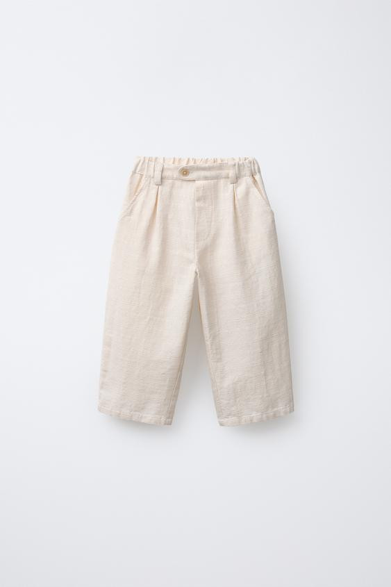 TEXTURED STRAIGHT LEG PANTS | Zara US