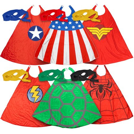 SUPERHERO CAPE AND MASK SET 6 PACK | Walmart (US)