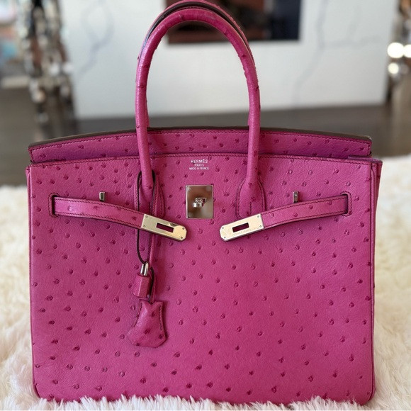 Hermès Birkin 35 - Pink Ostrich Leather / Palladium Hardware - Rare & Stunning | Poshmark