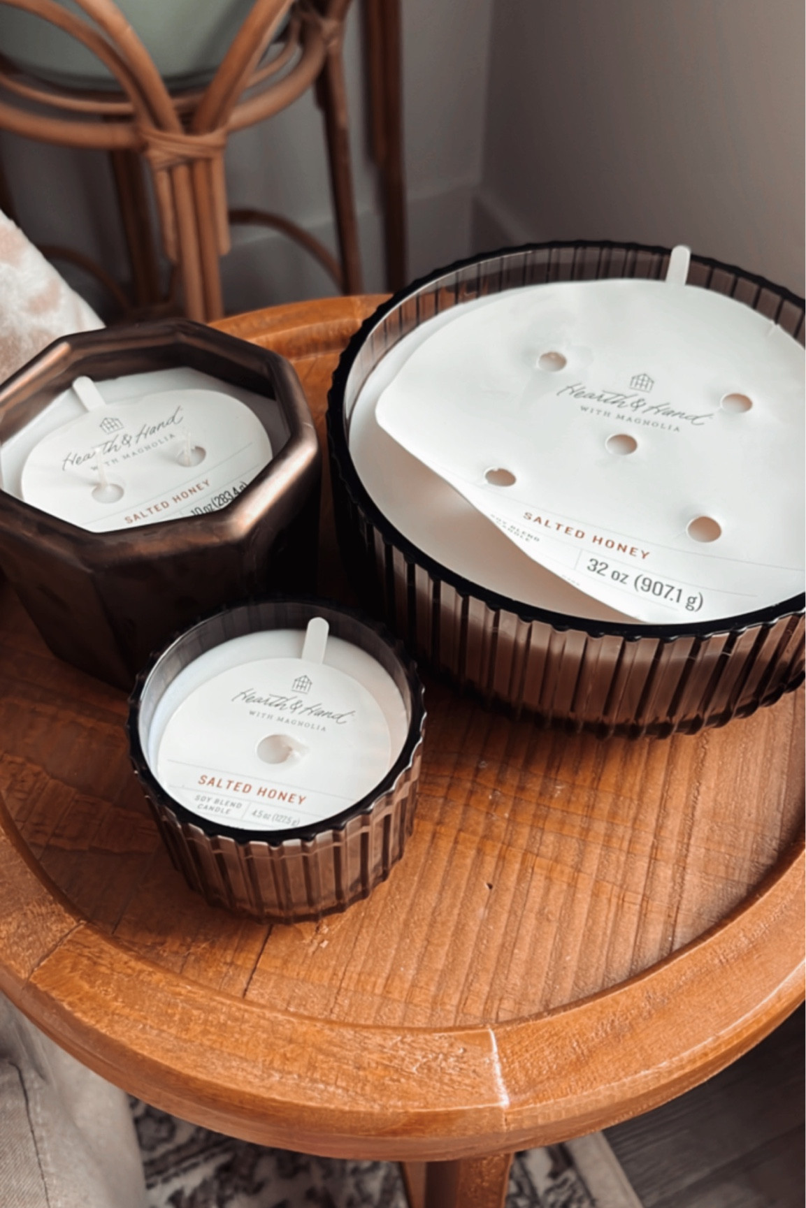 SALTED HONEY CANDLES ARE BACK AT TARGET!!!! The best scent I have ever smelled! These were seasonal last year and sold out in all store and online so fast! I had no idea they would bring them back! The fluted glass jars are very hard to find but the new style (top left) are in stores right now! Ordering more on line! Stocking up this time because I was literally heart broken when I thought that was the end of them! 

#LTKhome #LTKunder50 #LTKSeasonal