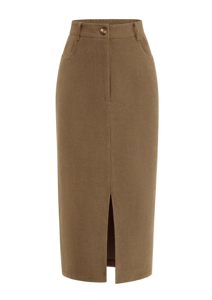 PRETTYGARDEN Corduroy Skirt Women Fall Fashion 2025 High Waisted Pencil Midi Skirts Business Casu... | Amazon (US)