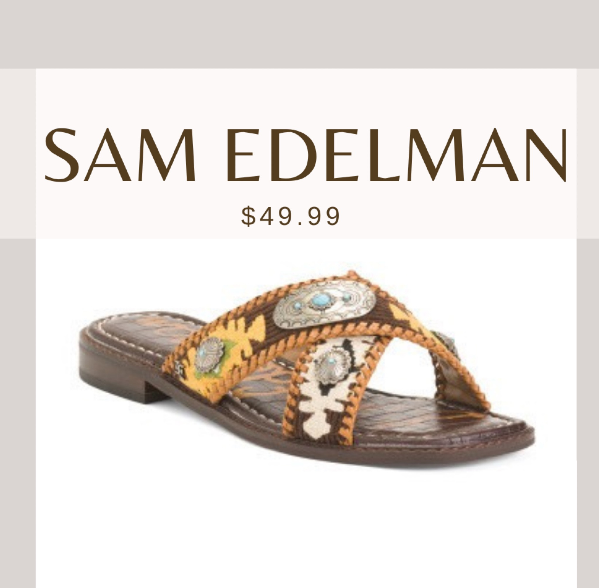 Sam Edelman western slide  

#LTKsalealert #LTKshoecrush #LTKfindsunder50