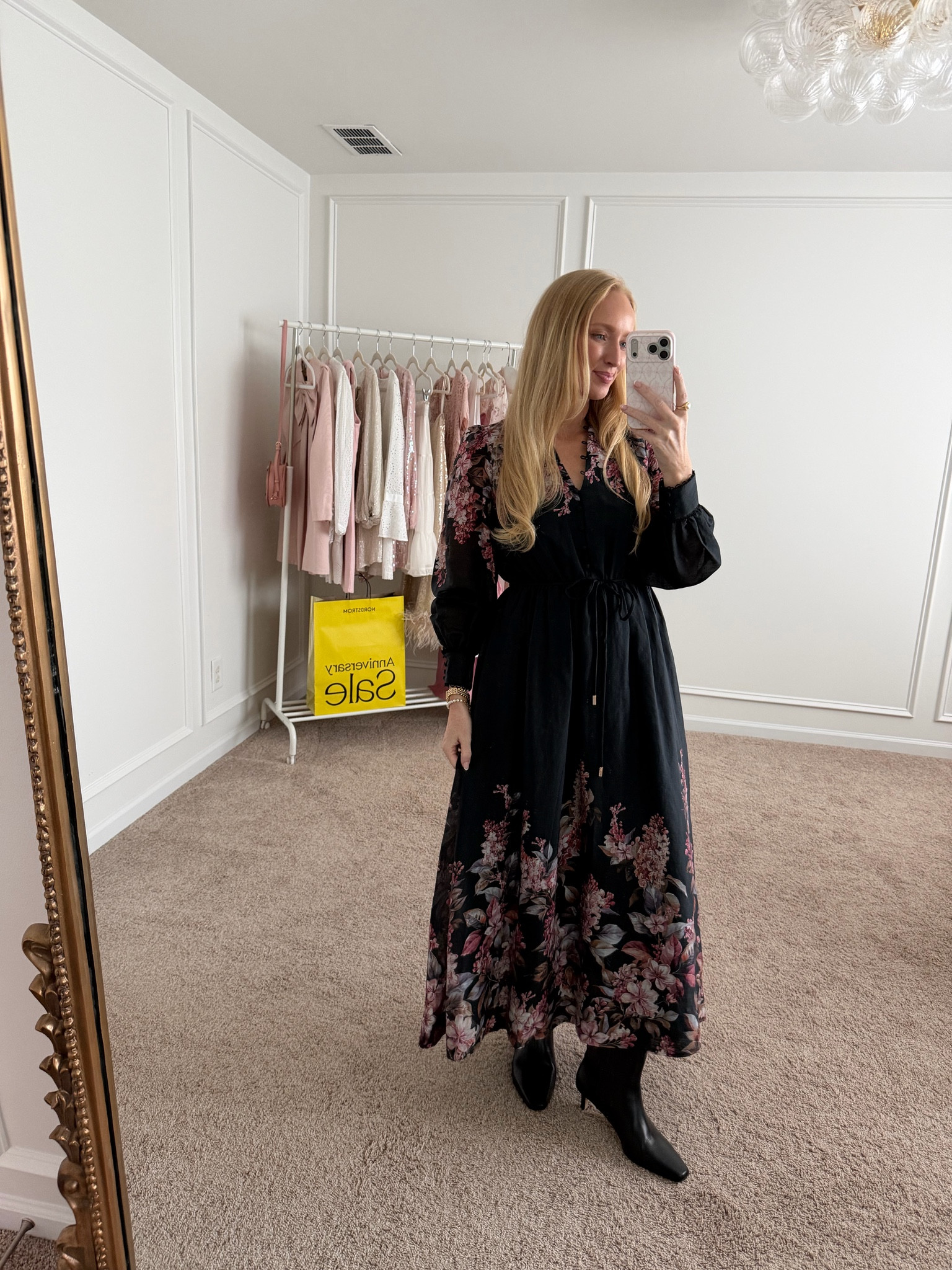 Gorgeous fall dress in stock in the Nordstrom Anniversary Sale.  I’m wearing a size 4 and it’s a little snug in my arms! The print is very zimmermann for less!

#LTKSaleAlert