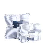 Linen Striped Quilt And Euros Collection | TJ Maxx