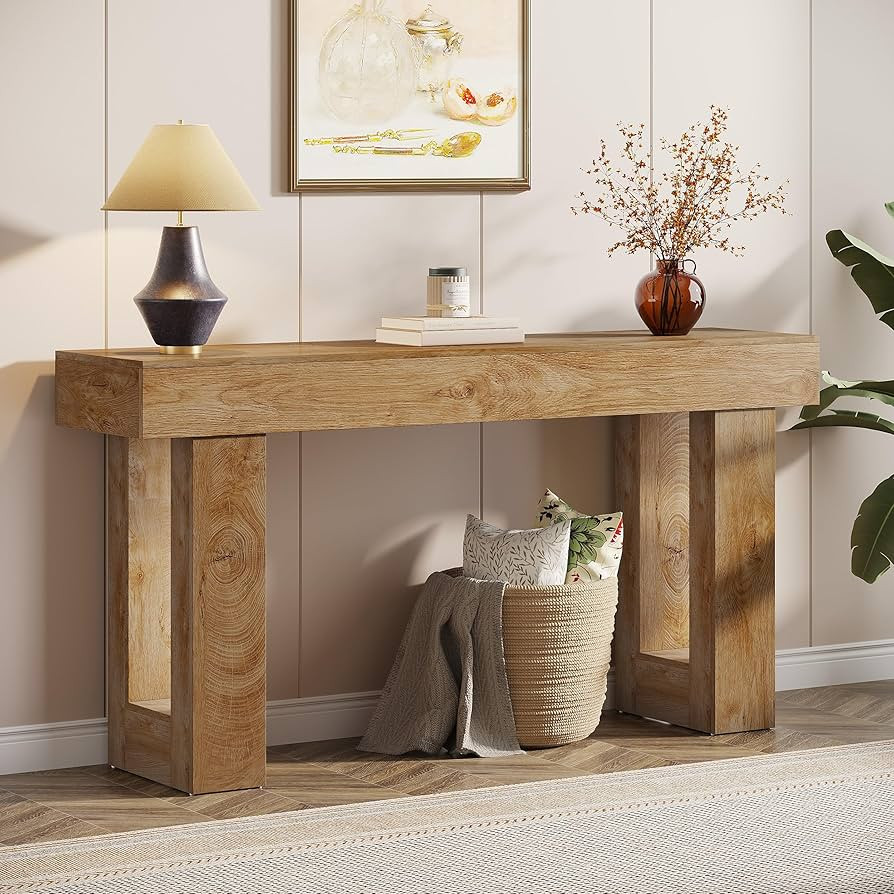 Tribesigns 63-Inch Long Console Table, Wooden Rectangular Sofa Table Behind The Couch, Farmhouse ... | Amazon (US)