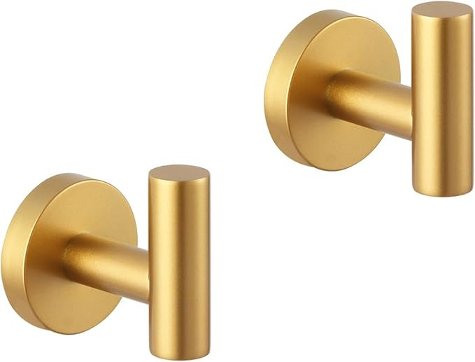 GERZWY SUS 304 Stainless Steel Gold Coat Hook Bathroom Single Towel/Robe Clothes Hook for Bath Ki... | Amazon (US)