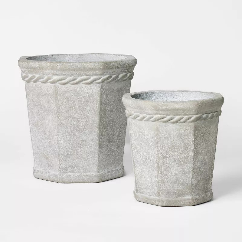 Octagon Concrete Planter Gray - Threshold™ designed with Studio McGee | Target