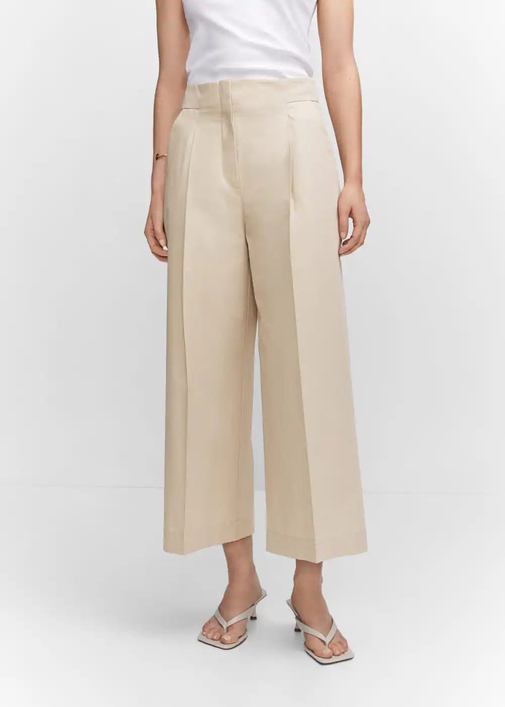 Cotton culotte trousers -  Women | Mango USA | MANGO (US)