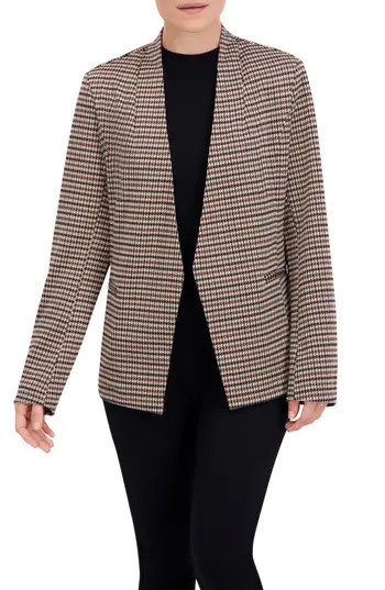 Ookie & Lala Houndstooth Open Front Blazer in Black/Camel at Nordstrom Rack, Size Small | Nordstrom Rack