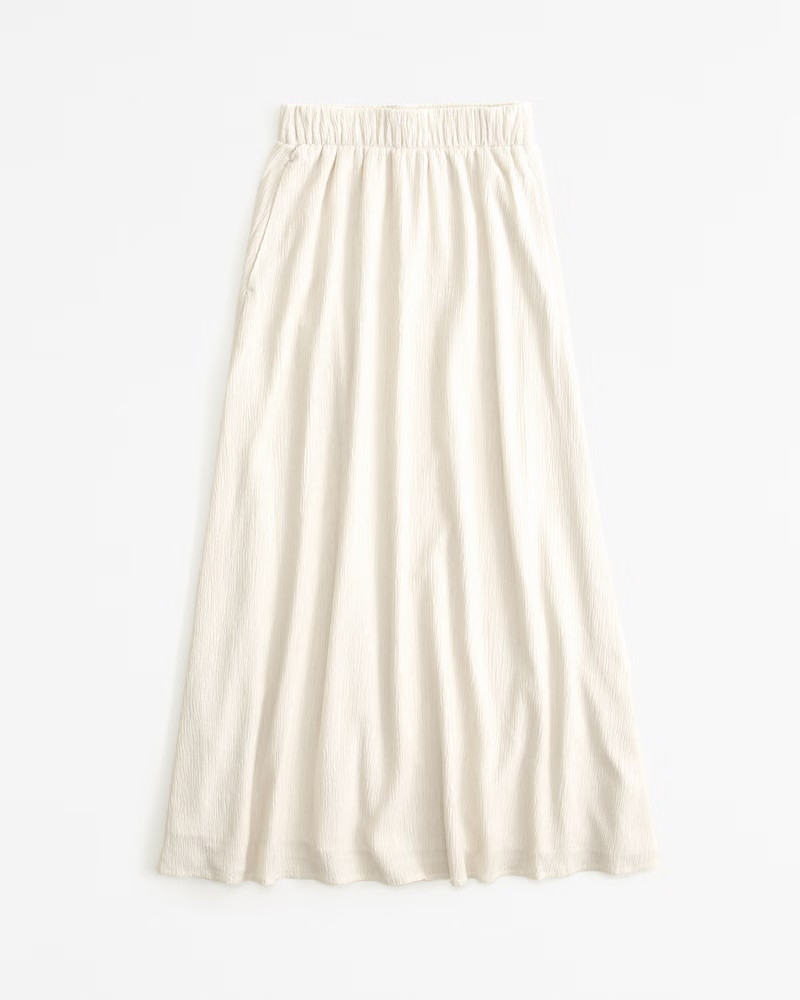 Crinkle Textured Maxi Skirt | Abercrombie & Fitch (US)