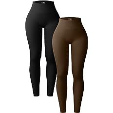 OQQ Women's 2 Piece Yoga Leggings Ribbed Seamless Workout High Waist Athletic Pants | Amazon (US)