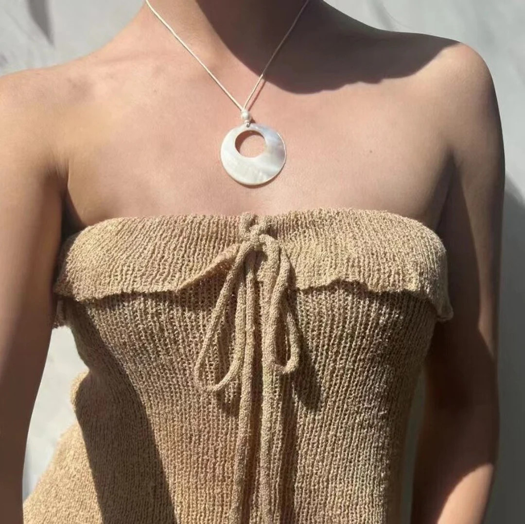 Shell Circle Pendant Necklacey2k Adjustable Rope - Etsy | Etsy (US)