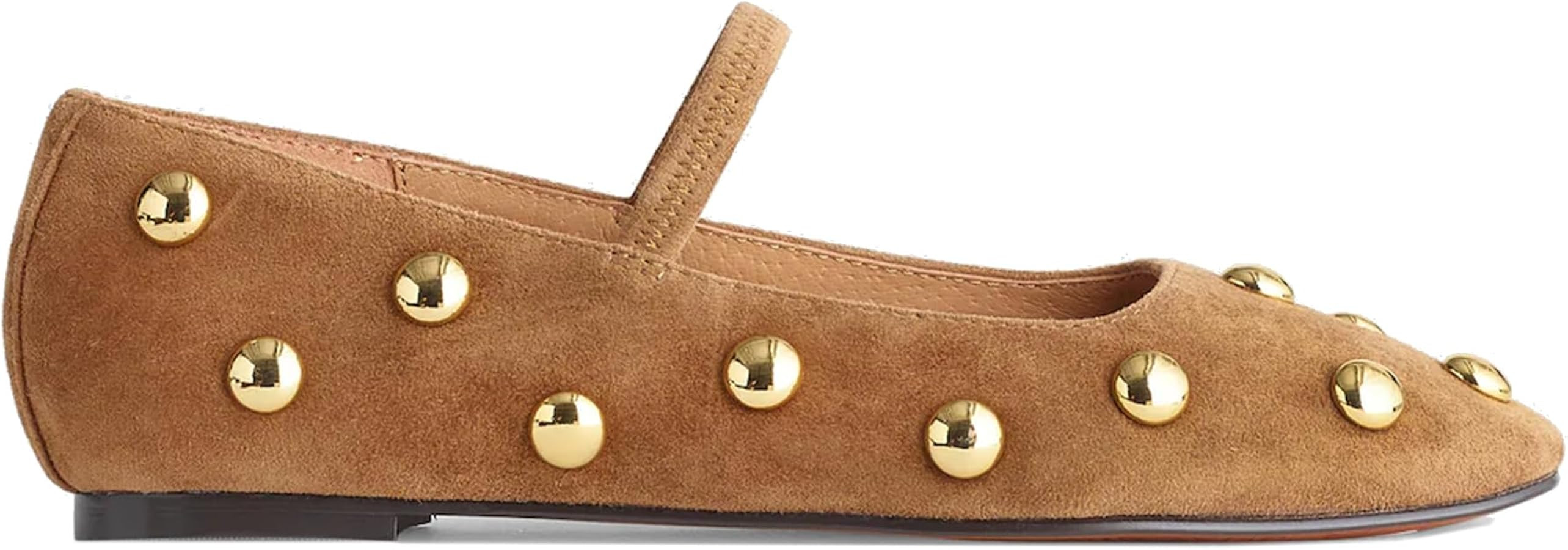 Mary Jane Ballet Flats for Women Square Toe Elastic Strap Slip on Ballerina Flats Dressy Casual D... | Amazon (US)