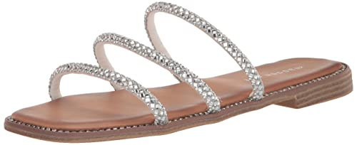 Madden Girl Women's Palmer Flat Sandal, Silver Multi, 6.5 | Amazon (US)
