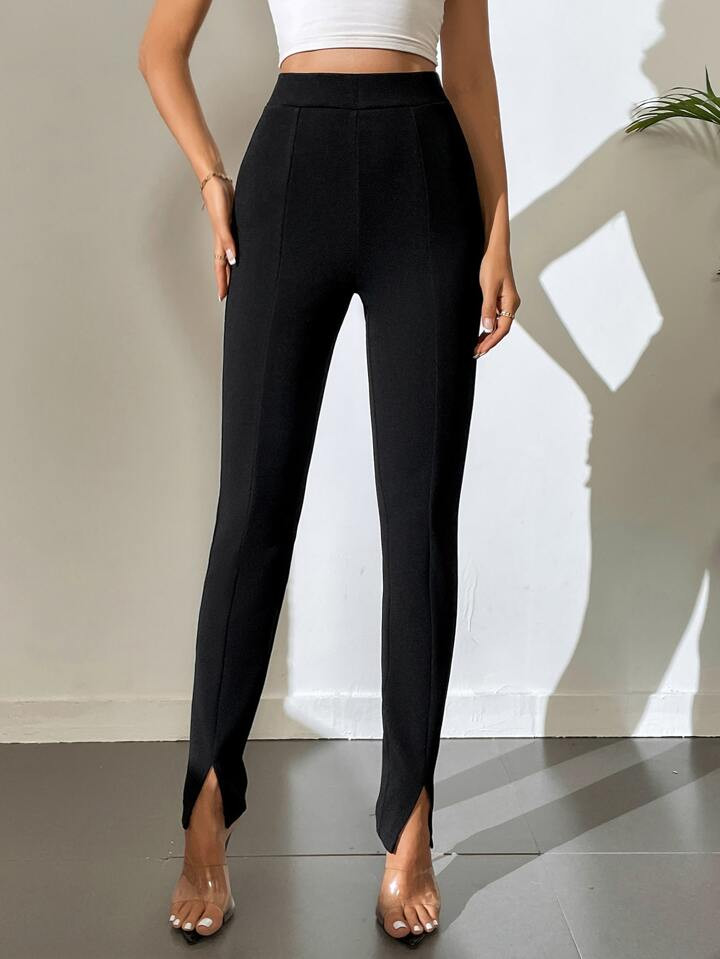 SHEIN Tall High Waist Split Hem Pants | SHEIN