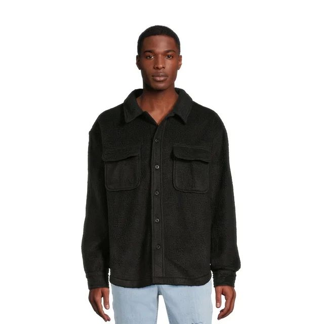 No Boundaries Men's Faux Sherpa Jacket, Sizes XS-5XL | Walmart (US)