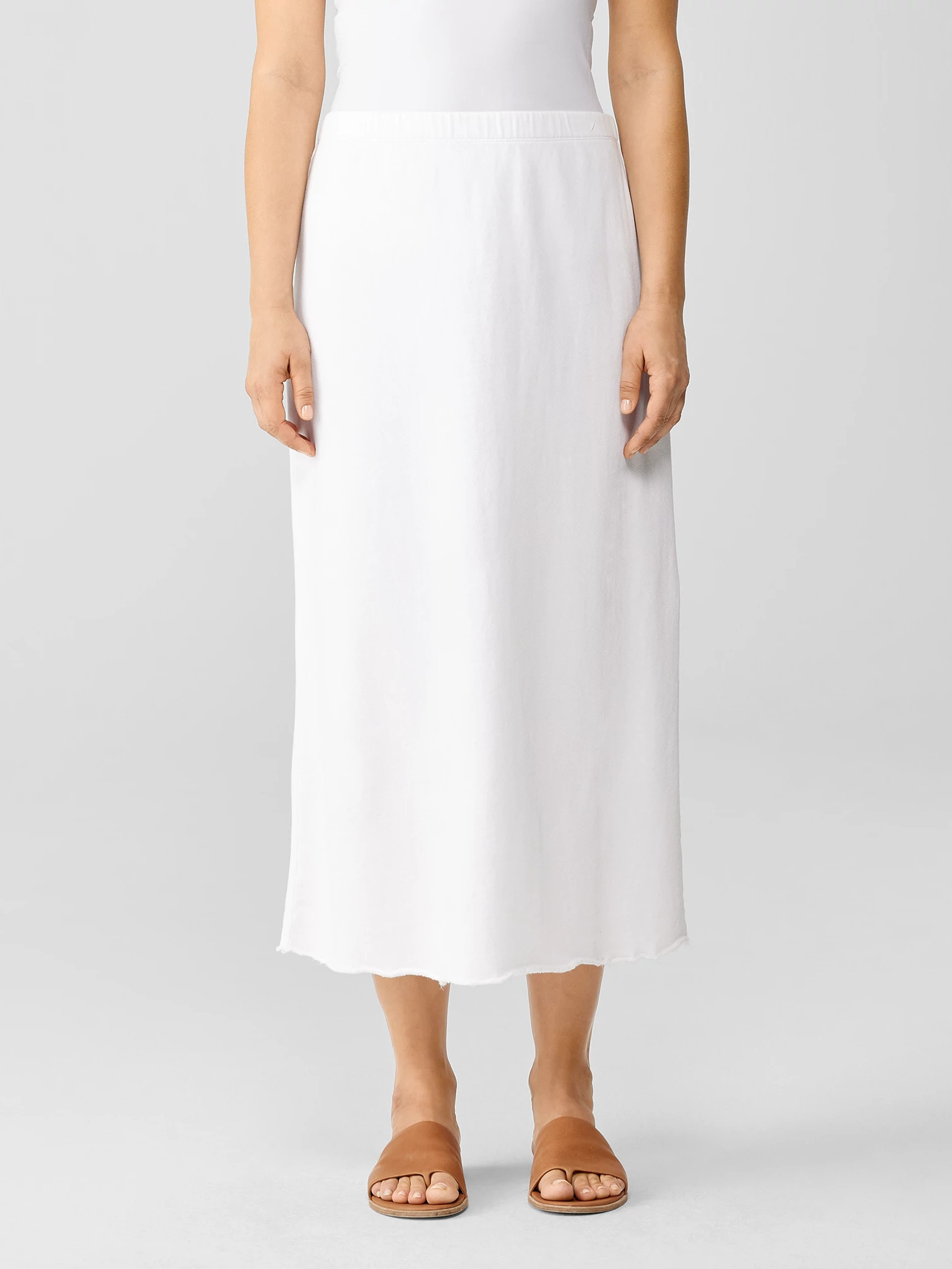 Lightweight Organic Cotton Terry A-Line Skirt | Eileen Fisher