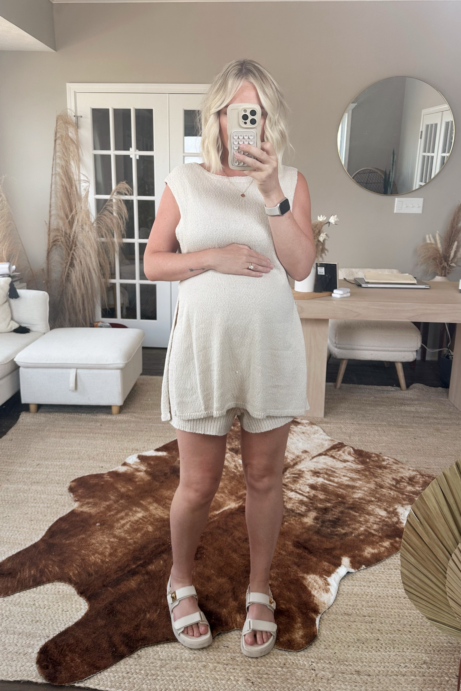 Got so many compliments on this outfit today!! It’s such a cute piece to dress a bump up or even pre/post pregnancy. I sized up to a M for the bump but prob could have been fine with a S.

#LTKBacktoSchool #LTKBump #LTKStyleTip