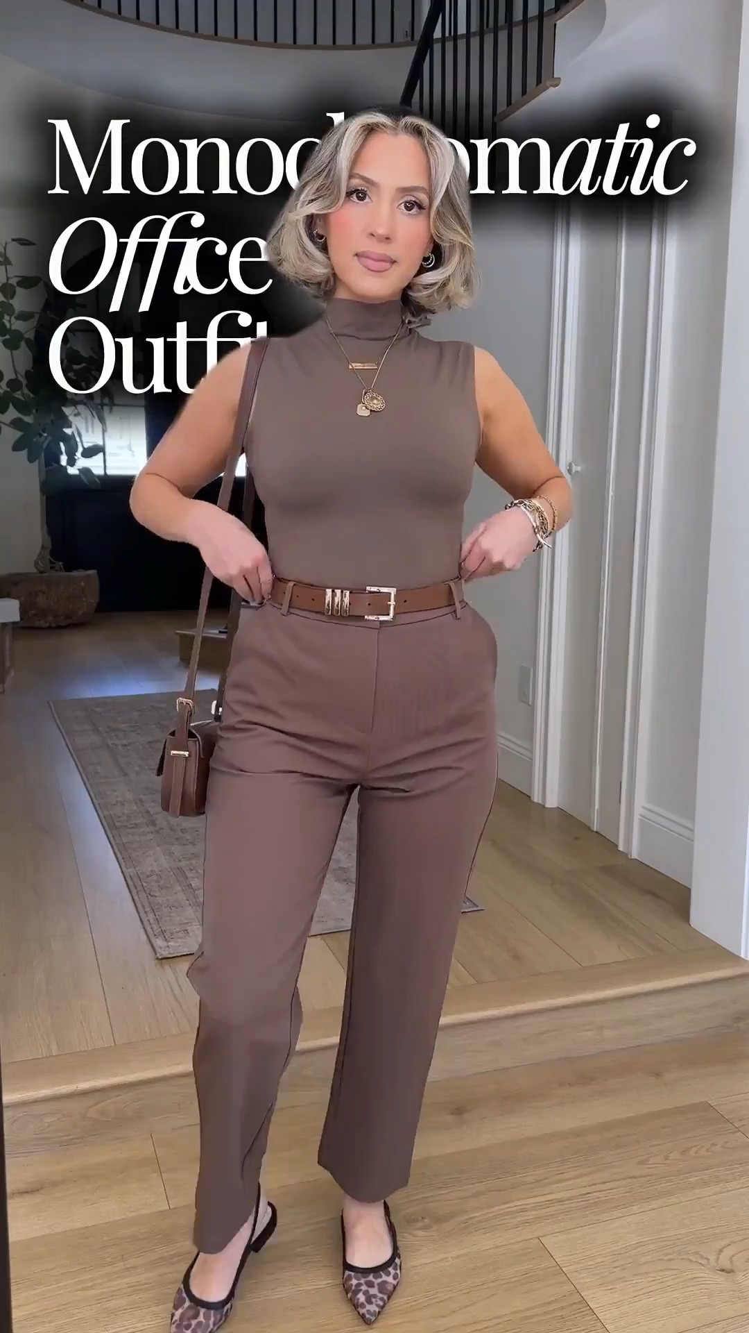 Fall monochromatic OUTFITS 🤎🫶 

✔️XS in bottoms (if XS is not available, then I’m wearing a SMALL) 
✔️The funyyzo trousers are in a small long thin 
✔️Small in all tops

Effortlessly chic monochromatic office outfits featuring affordable Amazon workwear, best-selling trousers, elevated basics, and versatile pieces that make getting dressed for work easy. From business casual to polished everyday office looks, these are tried-and-true wardrobe staples you’ll wear on repeat! 🤎
