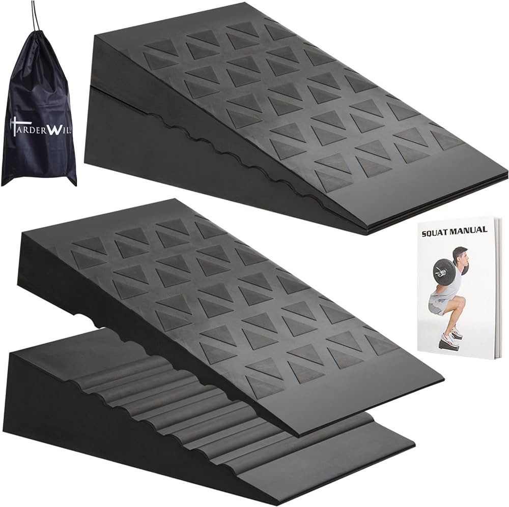 Squat Wedge 5 Heights Adjustable Metal Slant Board for Heel Elevated Squats 2PCS Calf Stretcher B... | Amazon (US)