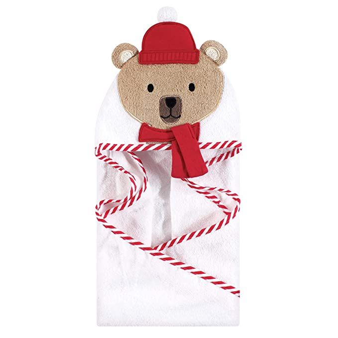 Hudson Baby Unisex Baby Cotton Animal Face Hooded Towel, Bear W Scarf, One Size | Amazon (US)
