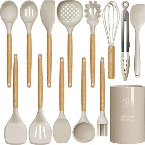 14 Pcs Silicone Cooking Utensils Kitchen Utensil Set - 446°F Heat Resistant,Turner Tongs, Spatul... | Amazon (US)