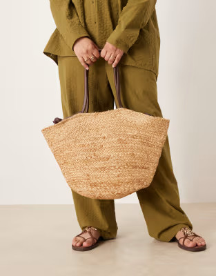 Accessorize jute blend basket bag in neutral | ASOS (Global)