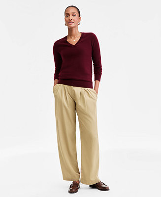100% Cashmere Women's V-Neck Long-Sleeve Sweater, Macy's Exclusive | Macy's