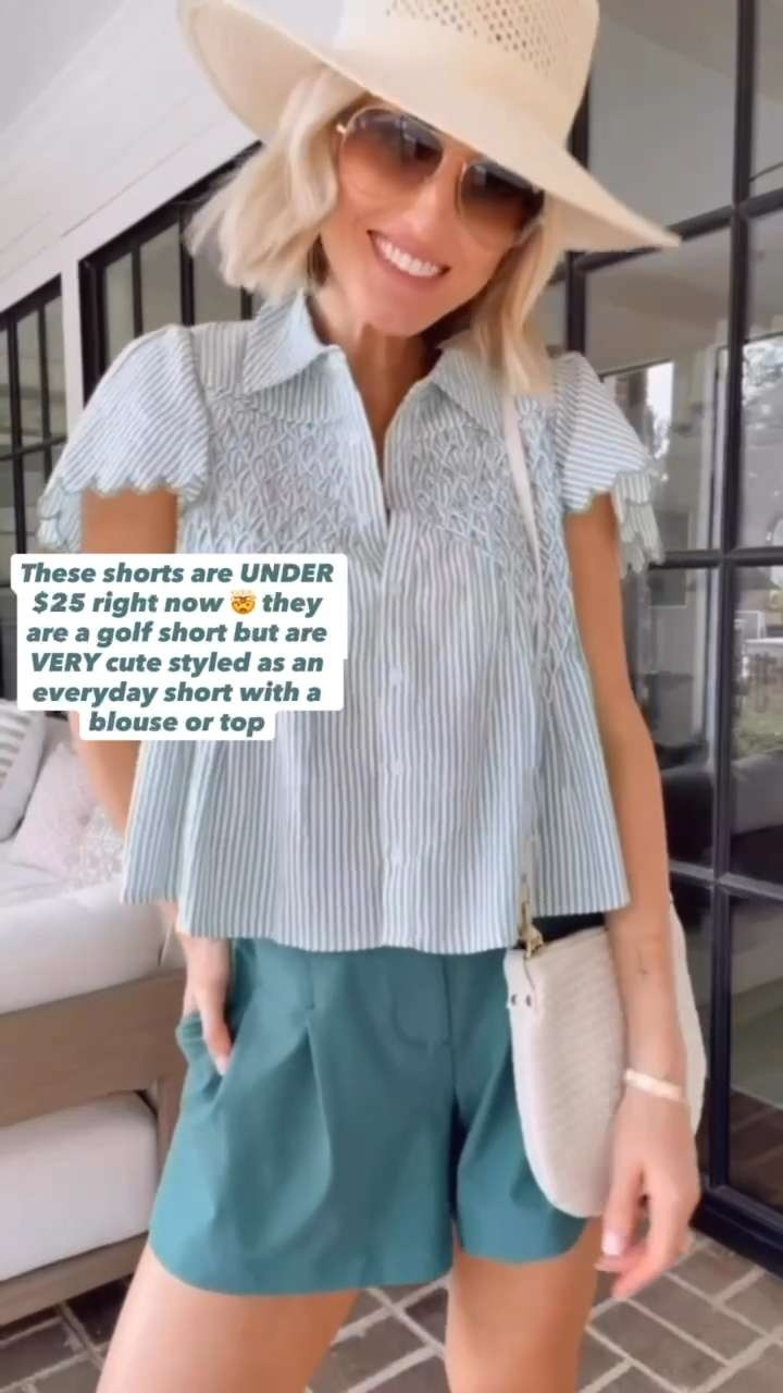 This top is the cutest with these green active shorts! Perfect for a Master’s look 💚 Wearing XS in the top and S in the shorts. 

Loverly Grey, Masters outfit, green shorts, golf outfit inspo, Anthropologie, Target 

 #LTKSeasonal #LTKSaleAlert