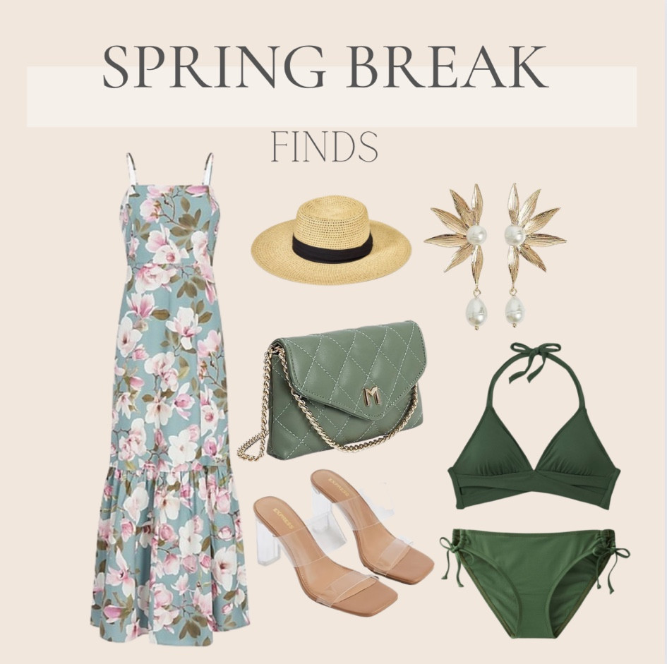 Vacation outfit, bikini, two piece swim, beach hat, floral dress, nude heels, clear heels, statement earrings, bodycross bag, express,nordstrom, clear heels, neutrals, olive green, Sabic platform, swim outfit, beach outfit, poolside fashion, spring break, swimsuits, vacation outfits, resort wear, dress, vegan leather cross body bag, travel outfit

#LTKFind #LTKSeasonal #LTKtravel