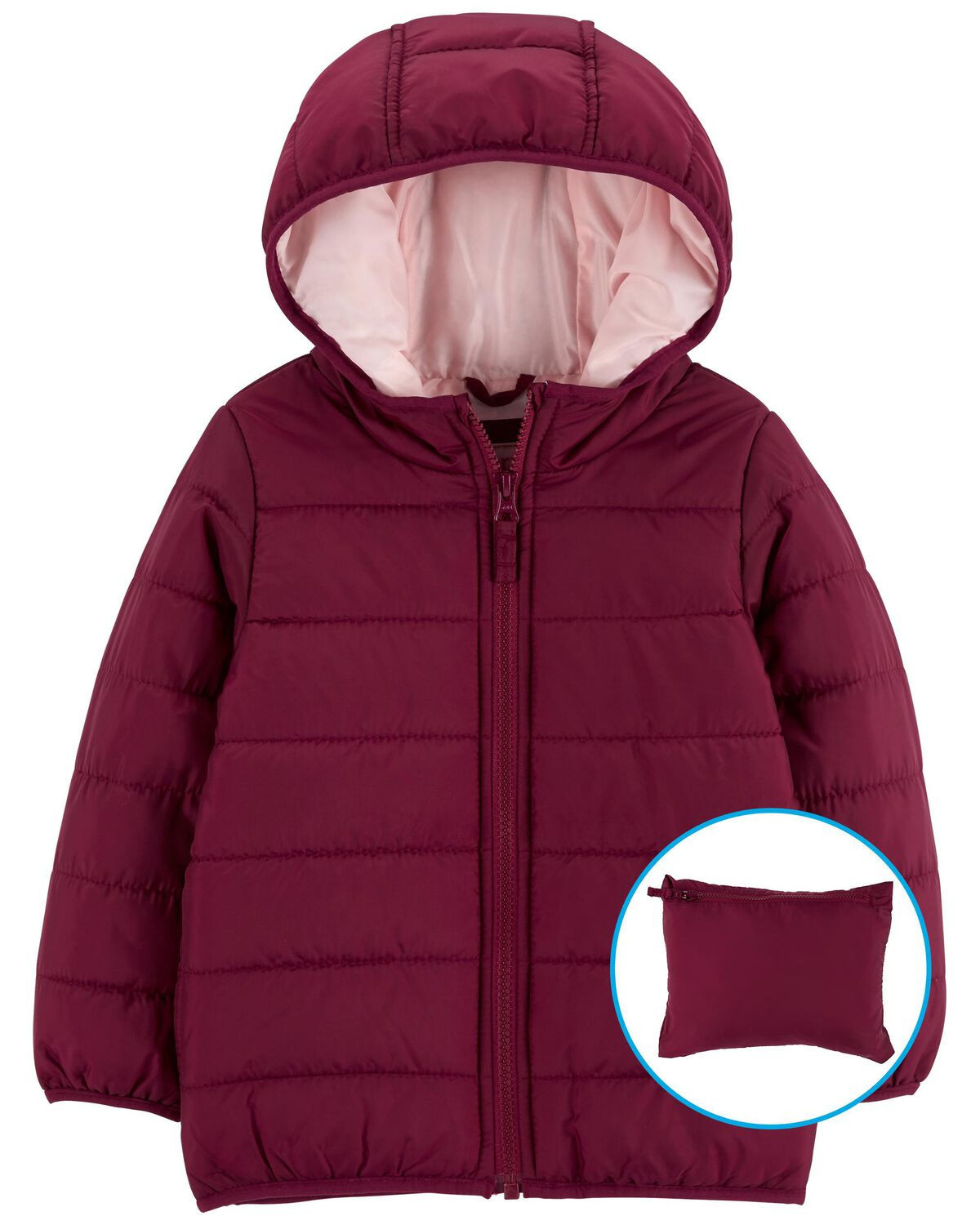 Burgundy Toddler Packable Puffer Jacket | carters.com | Carter's